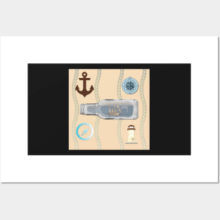 THE BEACH IS MY HAPPY PLACE NAUTICAL THEMED  WARM BEACH SAND COLOR Posters and Art